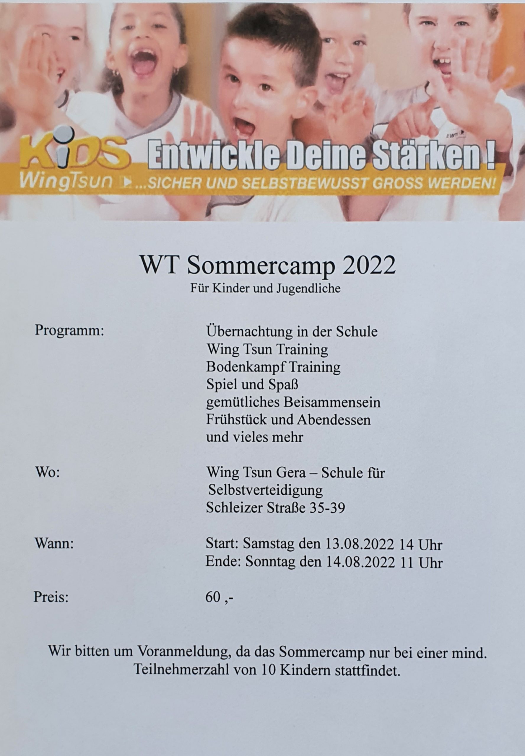 WT Sommercamp Ablaufplan